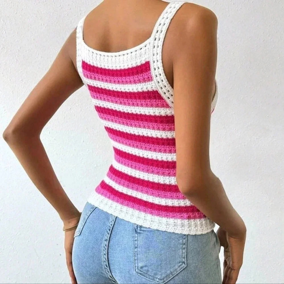 Striped Camisole Knitted Top - Picture 2 of 4